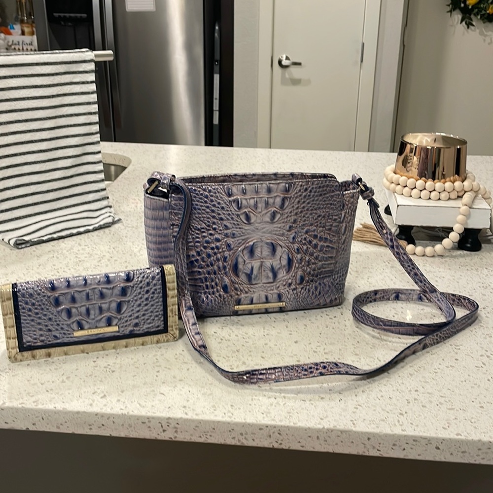 Brahmin light blue purse